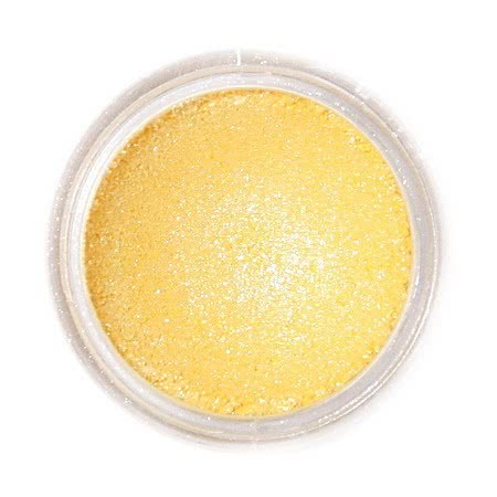 Metaliczny, perłowy barwnik spożywczy w proszku Fractal - Sparkling Yellow, Błyszczący  Żółty (2 g)