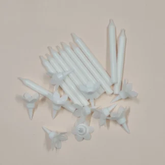 Świeczki z podstawkami – Białe - 10 szt