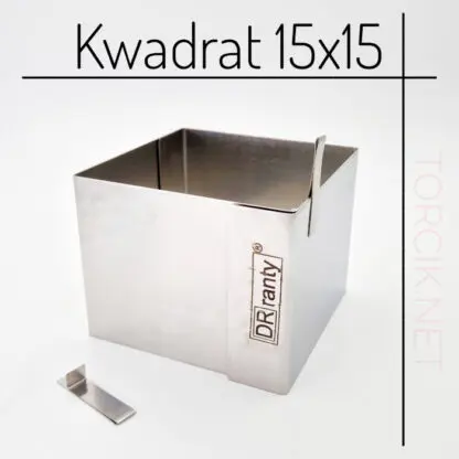 Rant - Kwadrat 15x15 cm- do pieczenia tortów i ciast - Dorosiowe Ranty - wysokość 12 cm