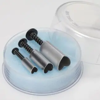 Zestaw metalowych wykrawaczek z tłoczkiem PME - Małe Serca - 3 szt