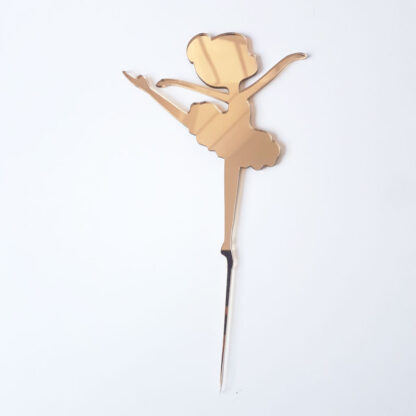 Topper na tort – Miniowe Formy – Dziewczynka Baletnica 1 15 cm Złoty