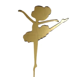 Topper na tort - Miniowe Formy - Dziewczynka Baletnica 1 15 cm Złoty