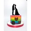 Topper na tort - Ślubna Para - Elegancka - 15 cm Czarny