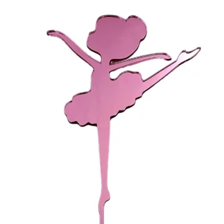 Topper na tort - Dziewczynka Baletnica 1 15 cm Różowy Lustro