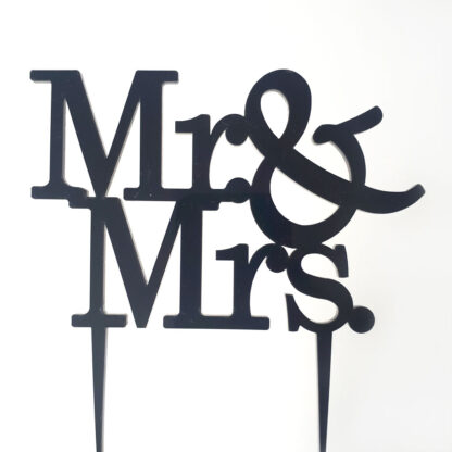 Topper na tort - Miniowe Formy - Mr&Mrs Standard - 12 x 8 cm Czarny