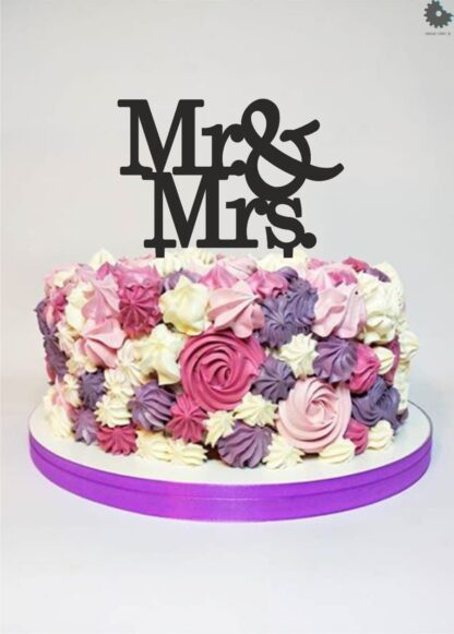 Topper na tort - Miniowe Formy - Mr&Mrs Standard - 12 x 8 cm Czarny