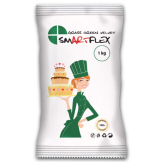 Masa cukrowa/lukier plastyczny Smartflex Velvet - Grass Green/Ciemna Zieleń - 1 kg- smak waniliowy