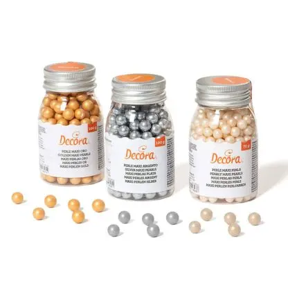Cukrowa Posypka Srebrne Duże Perły 8 mm 100 g - obrazek 3