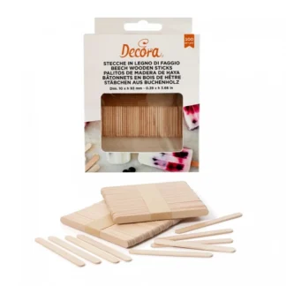 Krótkie Patyczki do Lodów 93 mm - Decora - 100 szt.