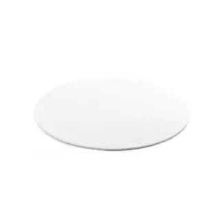 Podkład pod tort okrągły sztywny, cienki, wytrzymały - Biały Ø 25 cm, grubość 0,3 cm Decora