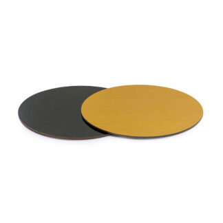 Podkład pod tort prostokątny sztywny, cienki, wytrzymały - Czarno-Złoty Ø 32 cm, grubość 0,3 cm Decora