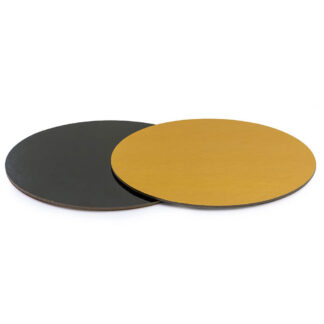 Podkład pod tort prostokątny sztywny, cienki, wytrzymały - Czarno-Złoty Ø 40 cm, grubość 0,3 cm Decora