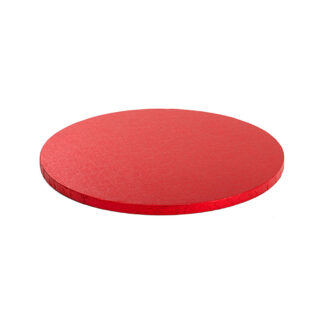 Podkład pod tort okrągły sztywny, gruby, wytrzymały - Czerwony - średnica: 35 cm, grubość: 1,2 cm - Decora