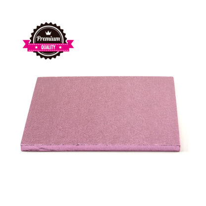 Podkład pod tort kwadratowy sztywny, gruby, wytrzymały - Różowy - 30x30 cm, grubość: 1,2 cm - Decora