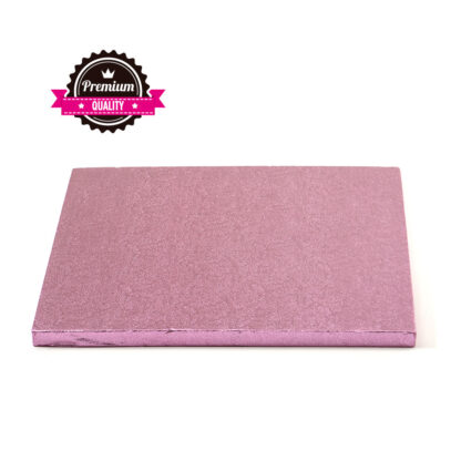 Podkład pod tort kwadratowy sztywny, gruby, wytrzymały - Różowy - 35x35 cm, grubość: 1,2 cm - Decora