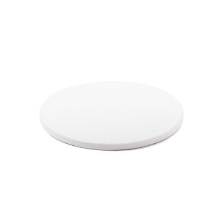 Podkład pod tort okrągły sztywny, gruby, wytrzymały - Biały - średnica: 25 cm, grubość: 1,2 cm - Decora