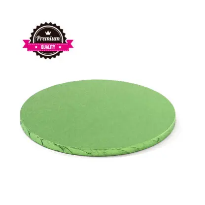 Podkład pod tort okrągły sztywny, gruby, wytrzymały - Jasnozielony - średnica: 30 cm, grubość: 1,2 cm - Decora