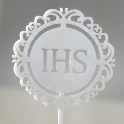 Topper Elegancki IHS 15 cm - Biały - Miniowe Formy