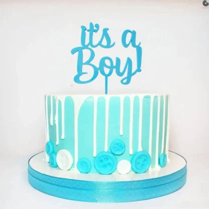 Topper na tort - It's a Boy 12 x 10,6 cm Niebieski - Miniowe Formy