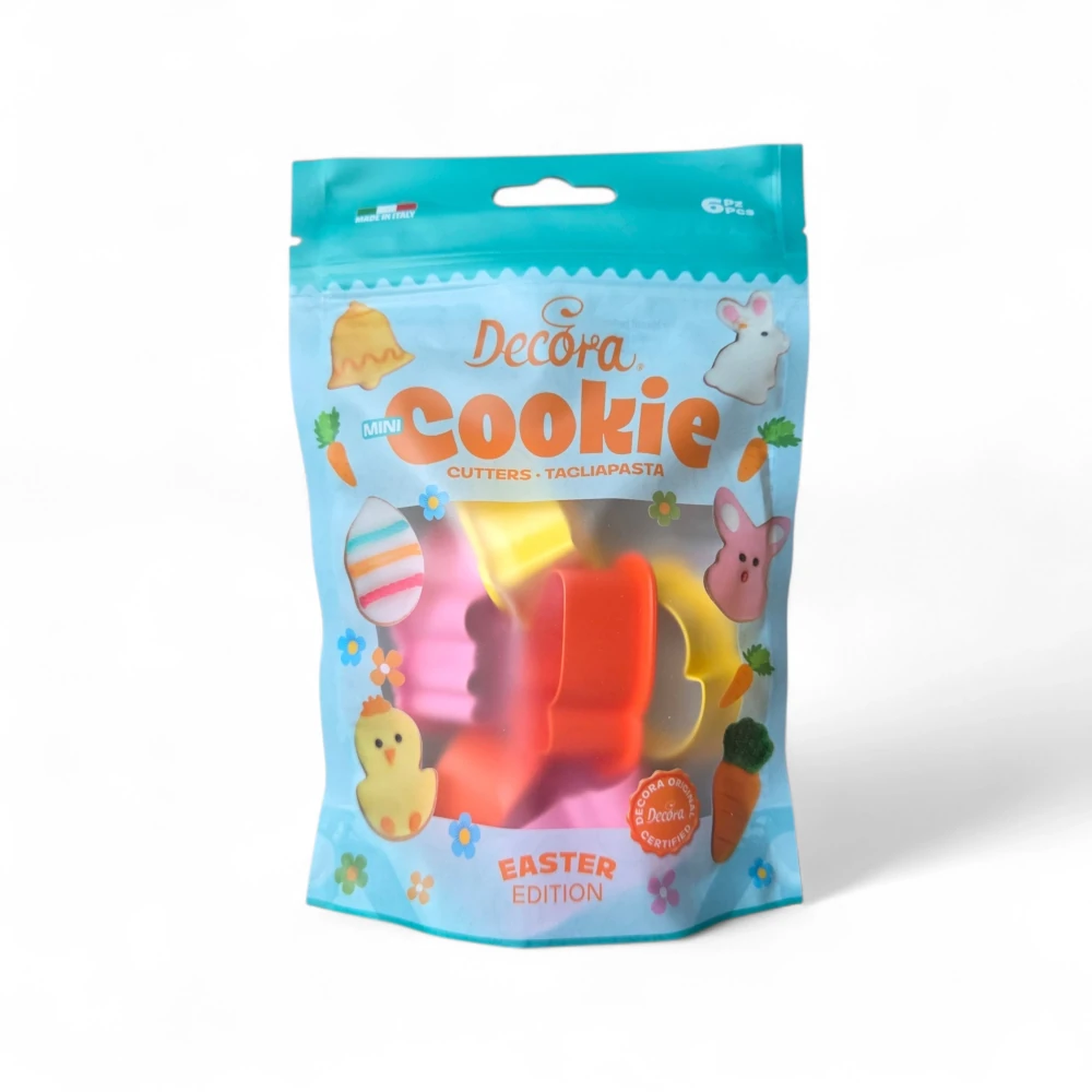 Foremki Mini Wielkanocne - zestaw 6 szt. (Króliczek, Kurczaczek, Jajko, Dzwonek, Głowa Króliczka, Marchewka) - Decora