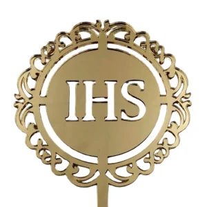 zdjęcie Topper Hostia Elegancki IHS 10 cm – Złoty Lustro