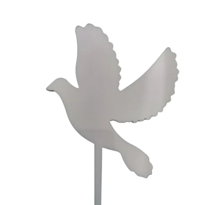 Topper Gołąb Komunijny 7 x 8,2 cm - Biały - Miniowe Formy