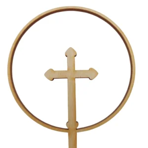 zdjęcie Topper Obręcz z Krzyżem 10 cm - Drewno