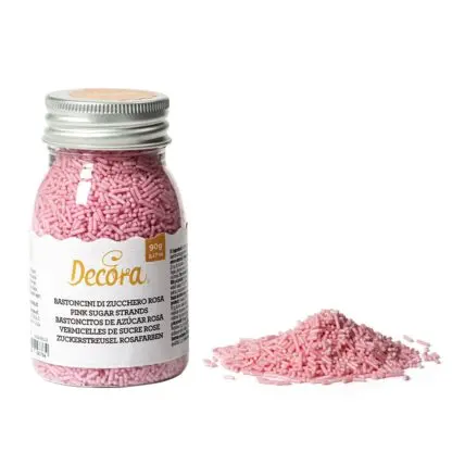 Cukrowa Posypka Różowe Pałeczki 90 g - Decora - obrazek 2