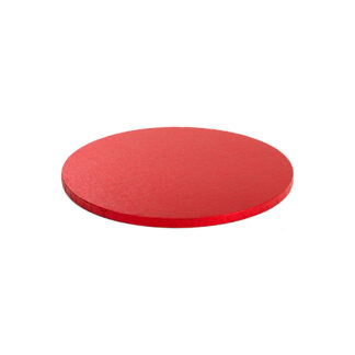 Podkład pod tort okrągły sztywny, gruby, wytrzymały - Czerwony - średnica: 25 cm, grubość: 1,2 cm - Decora