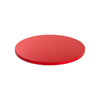Podkład pod tort okrągły sztywny, gruby, wytrzymały - Czerwony - średnica: 30 cm, grubość: 1,2 cm - Decora