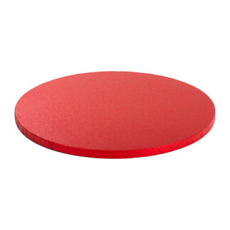 Podkład pod tort okrągły sztywny, gruby, wytrzymały - Czerwony - średnica: 45 cm, grubość: 1,2 cm - Decora