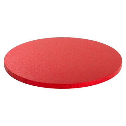 Podkład pod tort okrągły sztywny, gruby, wytrzymały - Czerwony - średnica: 50 cm, grubość: 1,2 cm - Decora