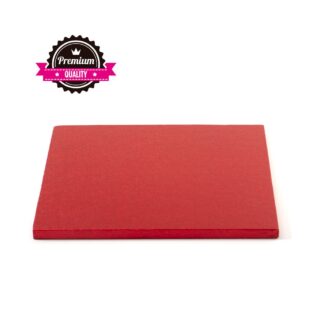 Podkład pod tort kwadratowy Czerwony 30x30 cm, h 1,2 cm Decora