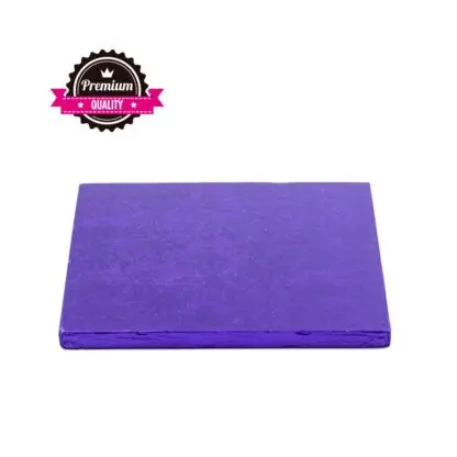 Podkład pod tort kwadratowy Fioletowy 25x25 cm, h 1,2 cm Decora