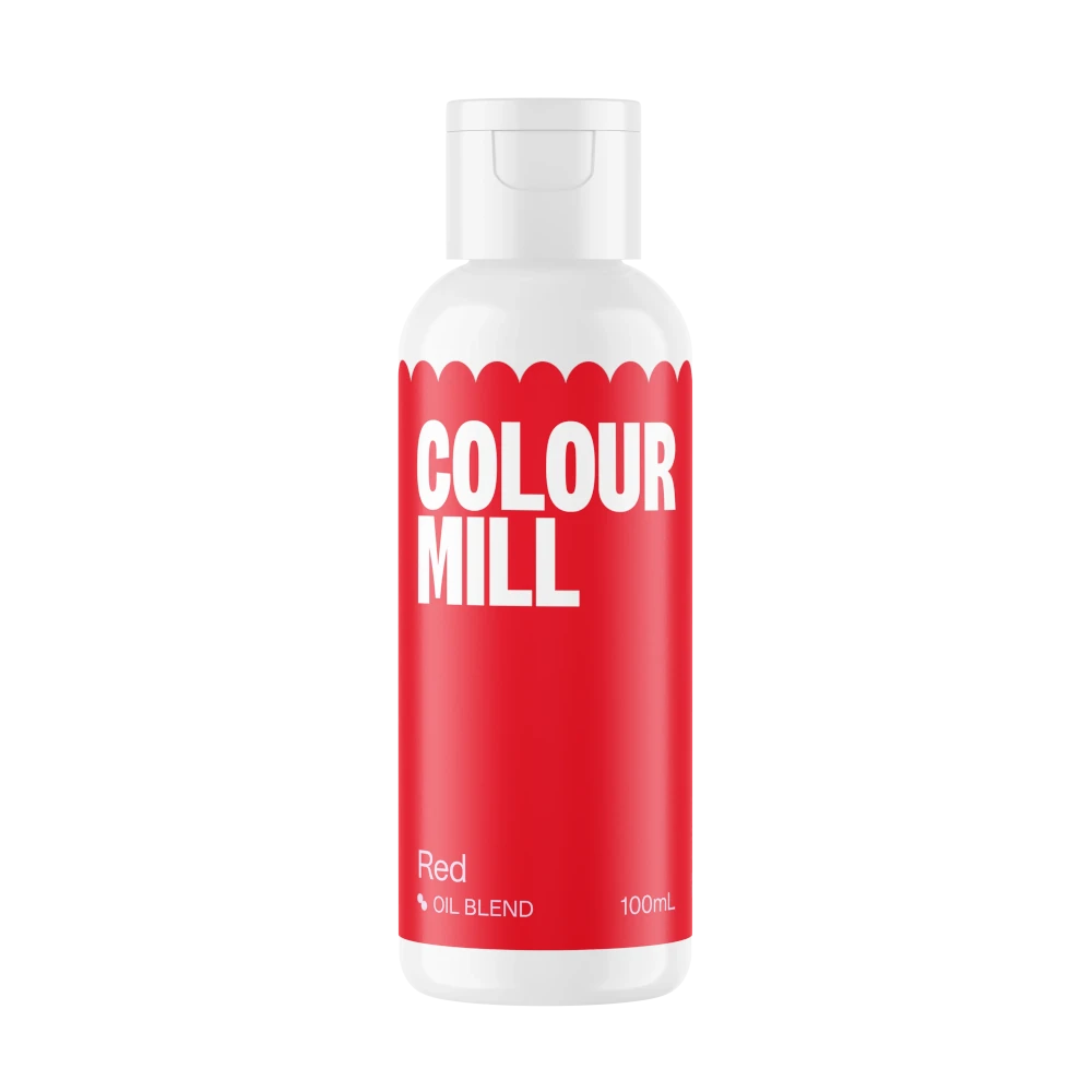 Jadalny barwnik olejowy do mas tłustych Colour Mill bez E171 - Red 100 ml