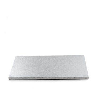 Podkład pod tort prostokątny Srebrny 40x50 cm, h 1,2 cm Decora