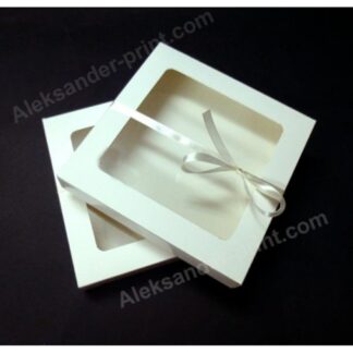 Pudełko na pierniczki z okienkiem - Białe - 21x21x2 cm