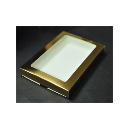 Pudełko na pierniczki z okienkiem - Złote - 15x21x2 cm