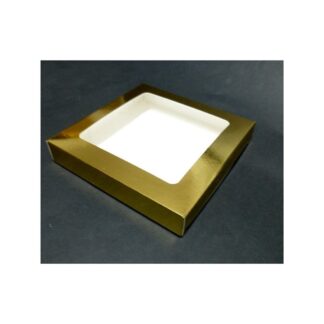 Pudełko na pierniczki z okienkiem - Złote - 21x21x2 cm