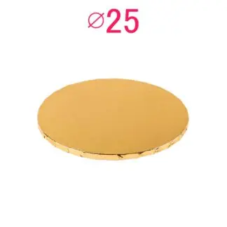 Gruby, sztywny podkład pod tort, ciasto okrągły - Złoty - średnica: 25 cm, grubość: 1 cm - Podkłady Cukiernicze Julita
