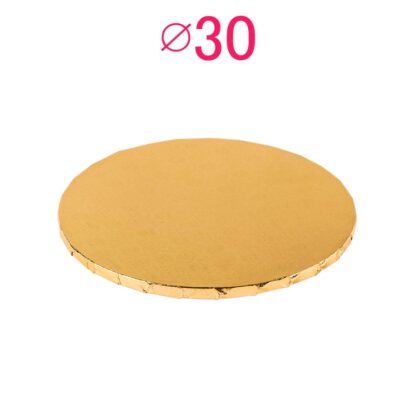 Gruby, sztywny podkład pod tort, ciasto okrągły - Złoty - średnica: 30 cm, grubość: 1 cm - Podkłady Cukiernicze Julita