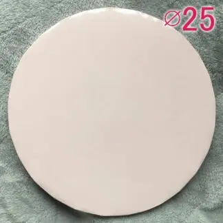 Gruby, sztywny podkład pod tort, ciasto okrągły - Blady Różowy, Bardzo Jasny Różowy, Baby Pink - średnica: 25 cm, grubość: 1 cm - Podkłady Cukiernicze Julita