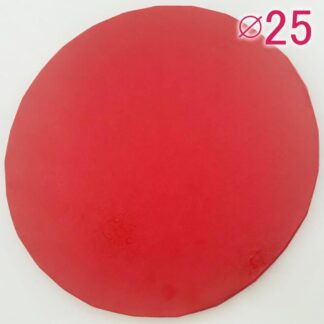 Gruby, sztywny podkład pod tort, ciasto okrągły - Czerwony - średnica: 25 cm, grubość: 1 cm - Podkłady Cukiernicze Julita