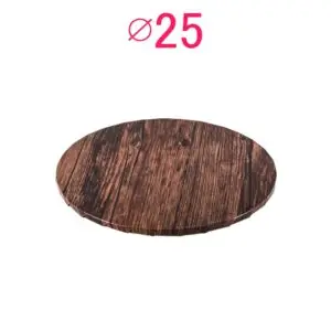 zdjęcie Podkład pod tort okrągły Drewno Ciemne Ø 25 cm, h 1 cm – PC Julita