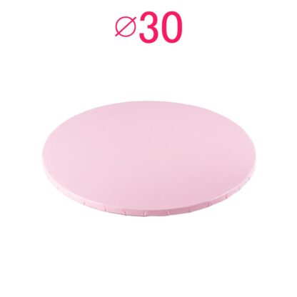Gruby, sztywny podkład pod tort, ciasto okrągły - Jasny Różowy - średnica: 30 cm, grubość: 1 cm - Podkłady Cukiernicze Julita
