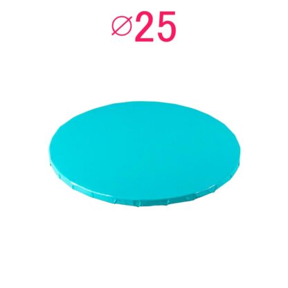 Gruby, sztywny podkład pod tort, ciasto okrągły - Niebieski - średnica: 25 cm, grubość: 1 cm - Podkłady Cukiernicze Julita