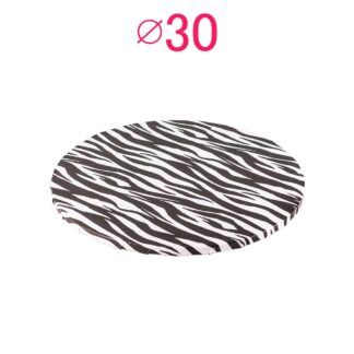 Gruby, sztywny podkład pod tort, ciasto okrągły - Zebra - średnica: 30 cm, grubość: 1 cm - Podkłady Cukiernicze Julita