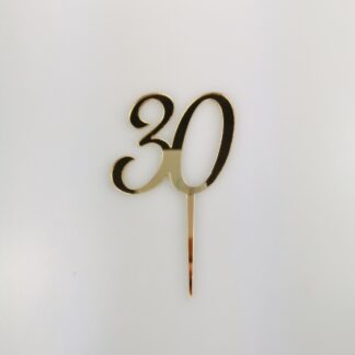 Topper Cyfra 30 mini 5 cm - Złoty Lustro - Miniowe Formy