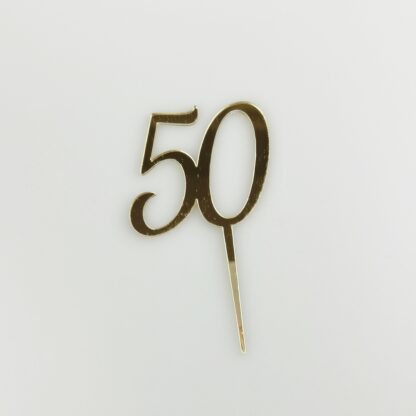 Topper Cyfra 50 mini 5 cm - Złoty Lustro - Miniowe Formy