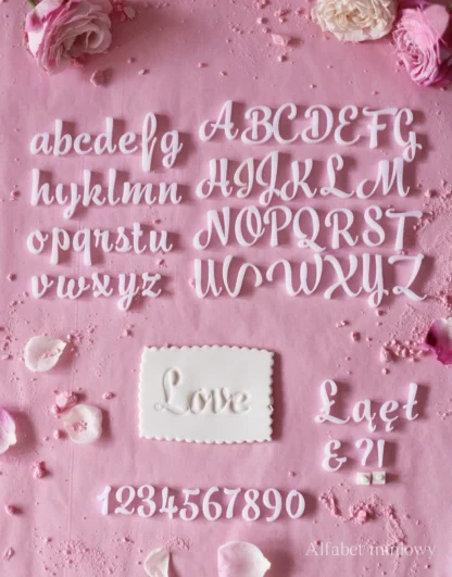 Tortowy Alfabet, Stemple na tort, ciasteczka - Wersja Miniowa - Miniowe Love